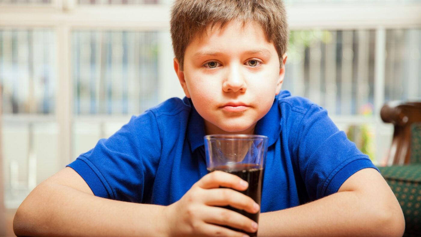 boy drinking juice